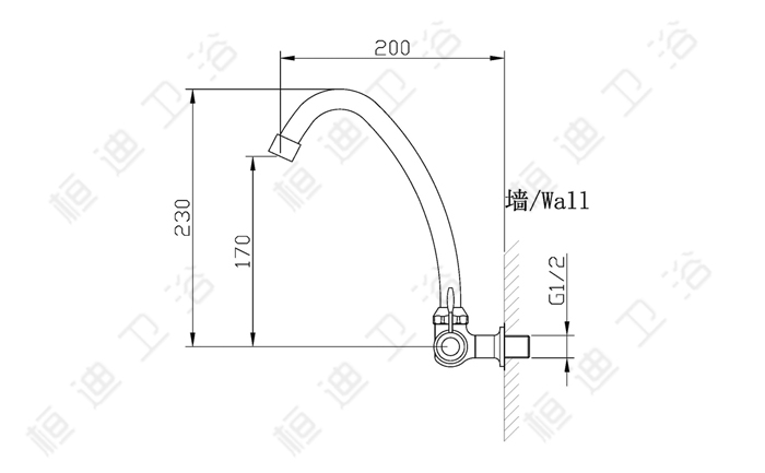 水龍頭批發 桓迪單冷廚房水龍頭 HD-5C18