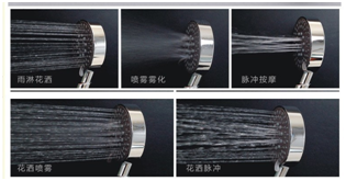 5功能手持花灑出水效果