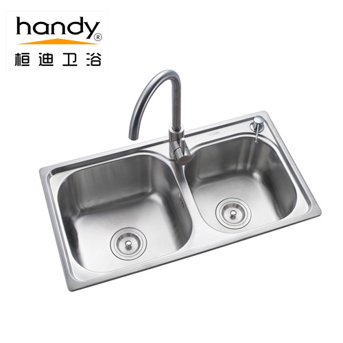 桓迪304不銹鋼拉伸水槽雙槽 HD-7843